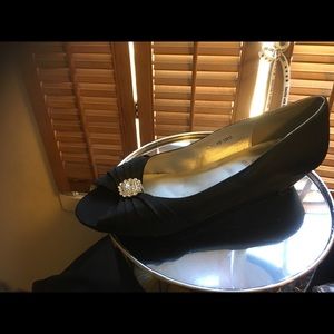 Black Satin Shoes - NWOT